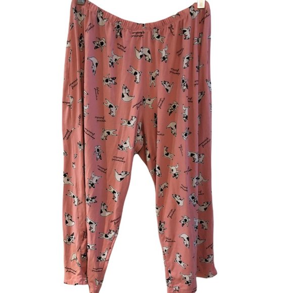 "Yoga Frenchie" PJ Bottoms, Kid's Large - Picture 1 of 7